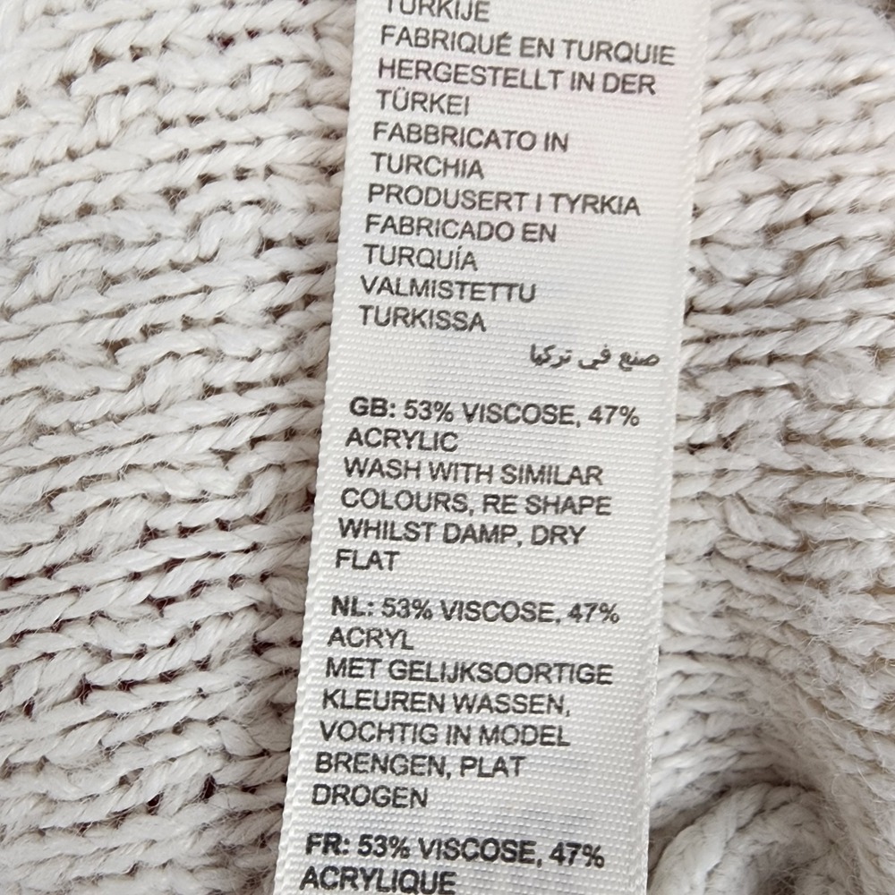 Fat Face Cream Ivory Chunky Knit Fisherman Sweater Women's Size 20 - Picture 8 of 8
